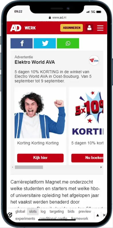 Online reclame campagne Electro World Ava.